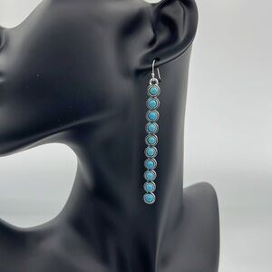 Motivating Turquoise Vertical Drop Women's Earrings